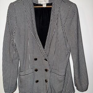 Vintage Black and White Houndstooth Women's Blazer